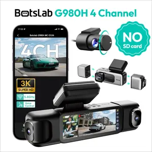 【DealsForYouDays】Botslab 3K 4 Channel Dash Cam with 3.18” Touch Screen, 24/7 Parking Mode, Built-in GPS, 5.8G WiFi, Night Vision, Voice Control,No Card, Rear Camera Monitor Touchscreen Dash Cam Hd Automotive Dashcam