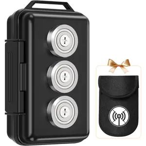 Yimaut Upgraded Magnetic Key Holder Under Car, Hide a Key Outside With Faraday Bag, Waterproof Magnetic Key Box for Under Car, Hide a Key Magnetic Car, Magnetic Storage Box