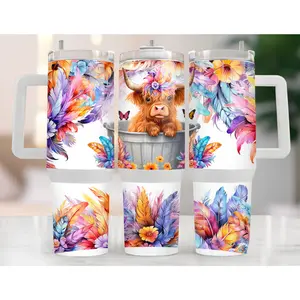 UVDTF 40 oz Cup Wrap Highland Cow 3022