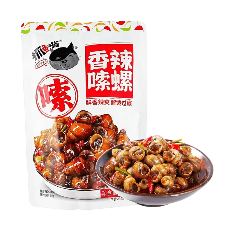 ZHUAYUDEMAO Spicy Instant Snails 168g - Tender Flavorful Snack for Nighttime Cravings with High-Quality Ingredients & Protein Source