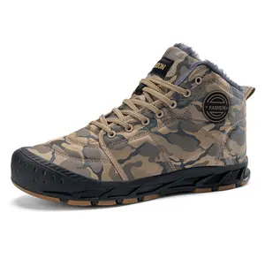 Multi-Color High-Top Winter Boots for Men - Camouflage/Solid Snow Boots, Fleece Lined, Waterproof, Non-Slip Sole for Snow, Hiking, Camping & Cold Weather Activities Trail Running Shoes