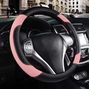 Leather  Steering Wheel Cover, Non-Slip  Wheel Cover Protector Breathable Microfiber Leather Universal Fit for  ()