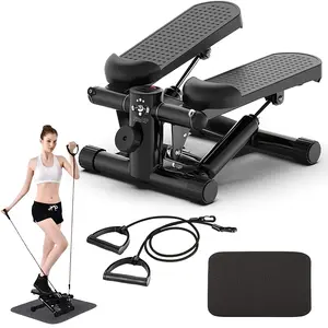 Resistance Bands Mini Stepper | Stair-Style Home Fitness Machine | Small Space Design running boards exercise equipment gym