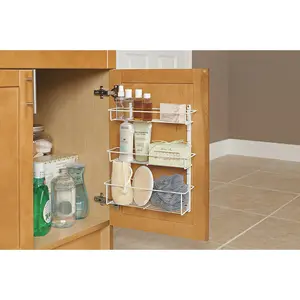 ClosetMaid Adjustable 3 Shelf Spice Rack Organizer for Cabinet/Wall Mount, White Kitchen Metal