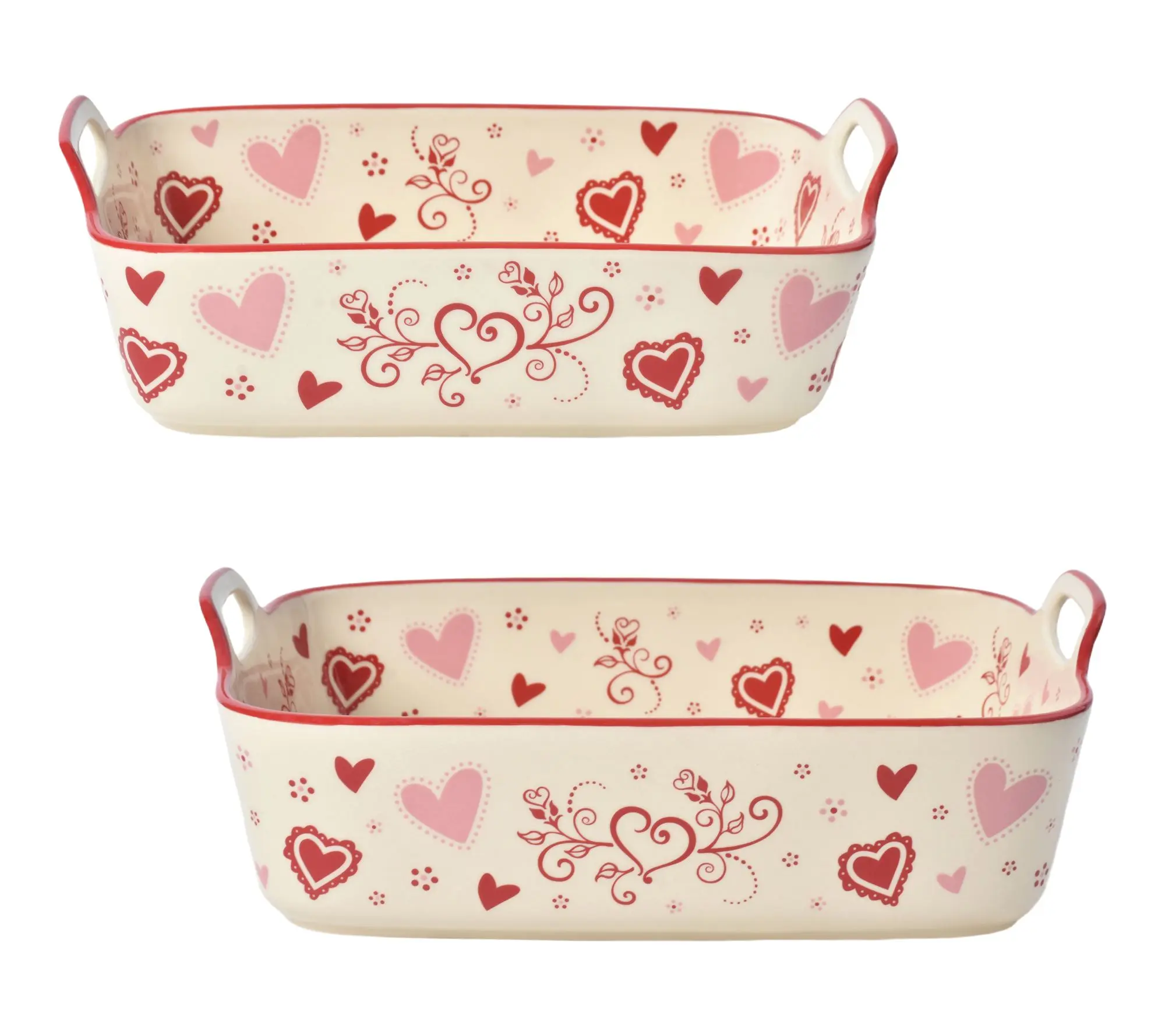 Temp-tations Set of (2) 11"x7" & 13"x9" Nesting Bakers w/ Handles