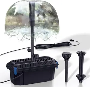 Biling solar Pump Pond Filter, Pond Filter Box with Pond Pump for Outdoor Ponds, Pond Fountain Kit for Garden Tank Waterfalls