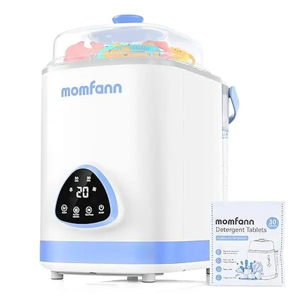 MOMFANN EasePure Pro Baby Bottle Washer, Upgraded 4-in-1 Bottle Washer and Dryer, Auto Drain, Deep Clean for Bottles, Pump Parts & Essentials, Time-Saving Effortless Baby Care