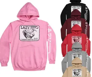 Lazy J Ranch Willow Cattle Headquarters Hoodie, Western Cowboy Ranch Pullover Hoodie, Casual Cotton Hoodie For Men And Women, Rustic Country Apparel OJNOG