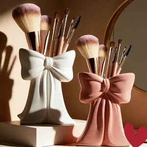 Bow Shape Makeup Storage Box, Cosmetic Tool Organizer, Desktop Decorative Vase, Living Room TV Cabinet Bow Decoration, Beauty Organizer, Beauty Supplies Organizer, Multifunctional Storage Solution