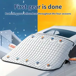 Car Windshield Snow Cover Sun Shade Winter Dust Rain Ice Frost Guard Protector Durable Design for Year Round Weather Protection & Summer Sunshade