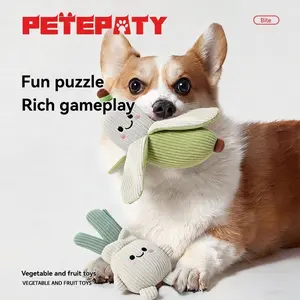 2PCSSqueaky Dog Toys Soft Plush Vegetable Series, Cute Cabbage & Banana Stuffed Dog Chew Toys for Boredom, Healing Companion for Small & Medium Dogs