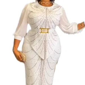 2pcs white set with rhinestones