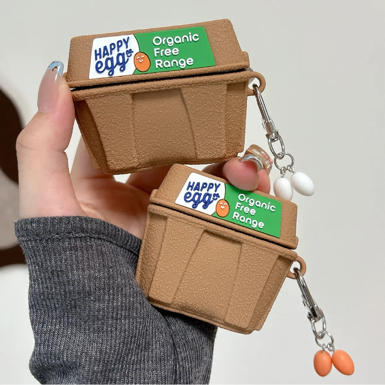 1 egg carton-shaped earphone case,Cute wireless Bluetooth earphone case, drop resistant, durable and stylish Aesthetic accessory, suitable for AirPods earbuds pro3/1/2/3/4/pro/pro2(Different models may have different shapes)