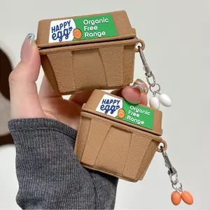 1 egg carton-shaped earphone case,Cute wireless Bluetooth earphone case, drop resistant, durable and stylish Aesthetic accessory, suitable for AirPods earbuds pro3/1/2/3/4/pro/pro2(Different models may have different shapes)