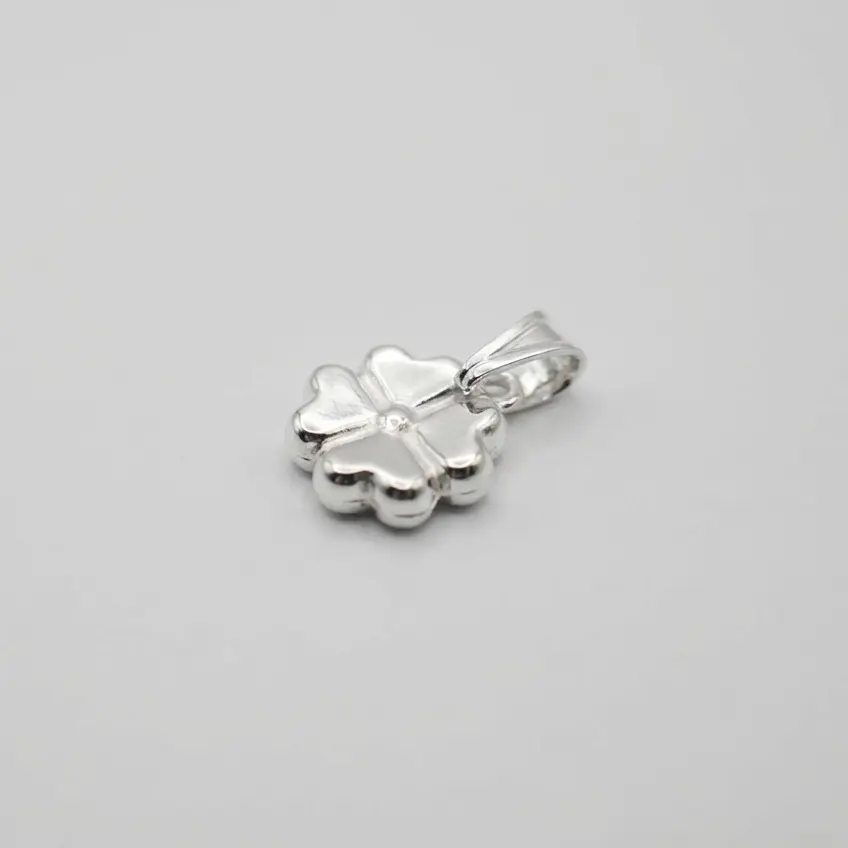 925 Sterling Silver Elegant 4-Leaf Clover Pendant - Round Crystal, Hypoallergenic, Tarnish-Free, Durable, Hallmarked Unisex Charm for Birthday, Graduation