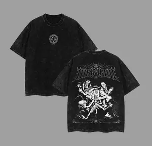 Hellsing Alucard Gothic Vampire Hunter T-Shirt – Dark Aesthetic Oversized Acid Washed Anime Tee, Manga Fan Merch, Vintage Streetwear Outfit