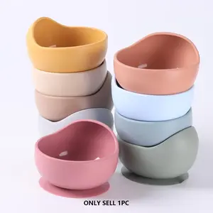 Silicone Baby Bowl with Suction Cup, 1 Count Colorful Baby Feeding Bowl, Baby Dinnerware, Baby Utensils for Daily Use, Drinking Feeding Supplies