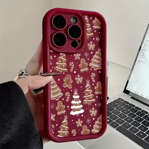 Case for iPhone 17 Pro Max 16 Plus 15 14 13 12 11 Air E Creative Christmas tree Patterned Drop Protection Shockproof Soft Silicone smartphone Cover