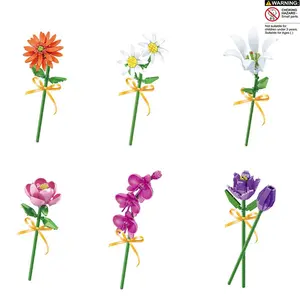 Eternal Flower Bundle Building Toy, Micro Particle Flower Assembly Blocks Toy, Flower Model 3D Puzzle Festival Decoration, Assembly Builds Toys, Building Kit, Creative Building Blocks Set