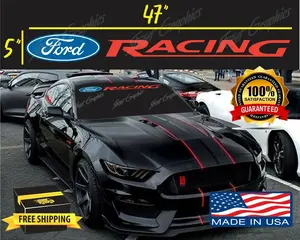 FORD RACING Windshield Vinyl Decal Sticker 47" x 5" Durable Material USA Made Vehicle Exterior Decoration Fast Shipping