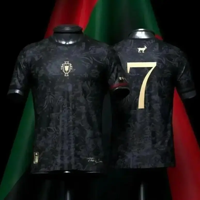 Men's Short-Sleeve Portugal CR7 #7 Siu Premium Fan Edition Breathable Red/Black Soccer Jersey, 2026 WC Trending Summer Football Shirt
