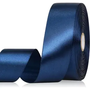 Navy Blue Ribbon 1-1/2 Inch, 60 Yards Dark Blue Satin Ribbon for  Wrapping, Fabric Ribbon for Hair Flower Bouquet Crafts Christmas Wedding Party