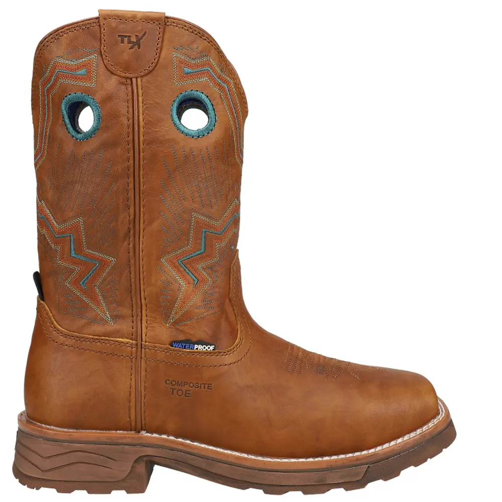 Tony Lama Womens Lumen 10 Inch Composite Toe Waterproof  Work/Duty - Brown