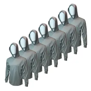 7 SHIRT PACK Hi Visibility ultra light weigh Long sleeve hoodie shirt / 100 % polyester birdeye Fabric for quick dry AVAIALBE IN VARIOUS COLORS Lightweight Athletic Outfits Gym Workout Clothes