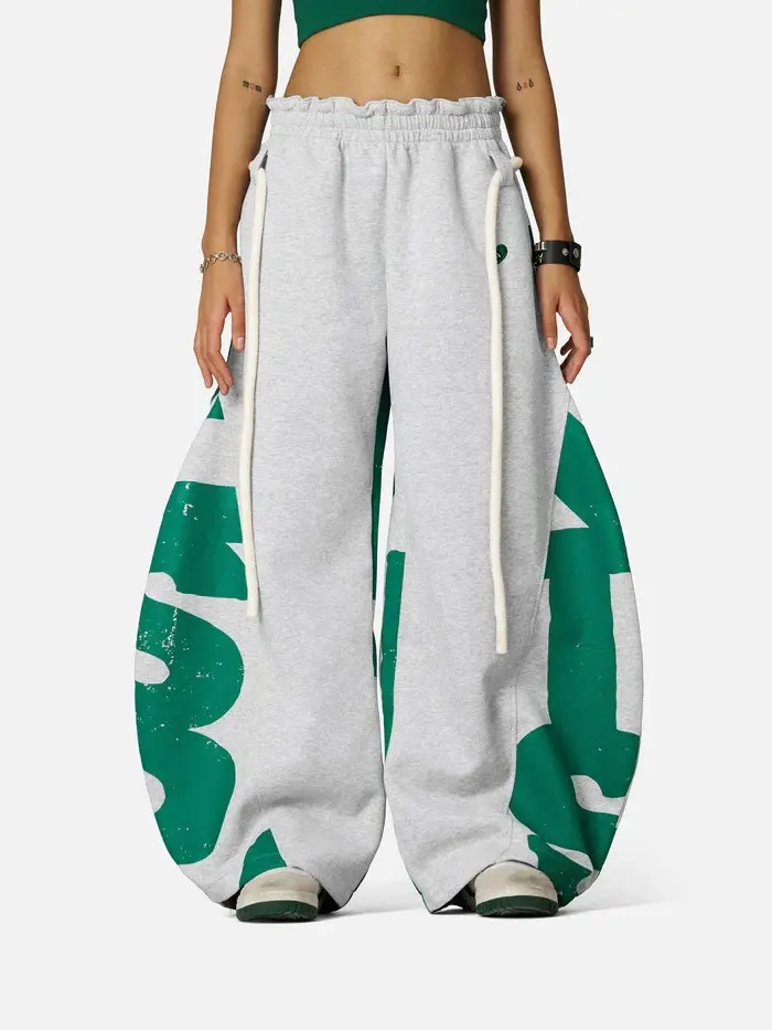 Aelfric Eden Graffiti Super Baggy Sweatpants Loose Fit Trousers with All Over Print Rebellious Doodle Style with Pockets Unisex Vintage Streetwear Joggers, Letter Printed Joggers, Soft Jogger Trousers