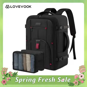 LOVEVOOK Travel Laptop Backpack for Men, 35L and 45L Large Carry On Backpack Personal Item Size, Airline Approved Waterproof Bookbag with 2 Packing Cubes Fits 15.6" - 17.3'' Laptop,TikTokShopSpringStatements