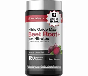 Horbäach Nitric Oxide Beet Root Capsules | 180 Count | with Nitrates and Precursor | for Men and Women | Vegetarian, Non-GMO, Gluten Free Supplement