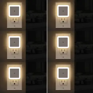 6-Pack Plug-In Smart LED Night Light, Auto Dusk-to-Dawn Sensor, Soft Glow, Energy-Saving Mini Wall Light for Bedroom, Kids-Safe Home Improvement Lighting
