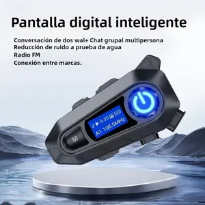 MOKATA A1 Motorcycle Helmet Headset with Noise Cancellation, FM Radio, and Multi-Passenger Intercom System, Compatible with All Helmets, Hands-Free Communication, Perfect for Road Trips, Long-Distance Travel, and Group Riding