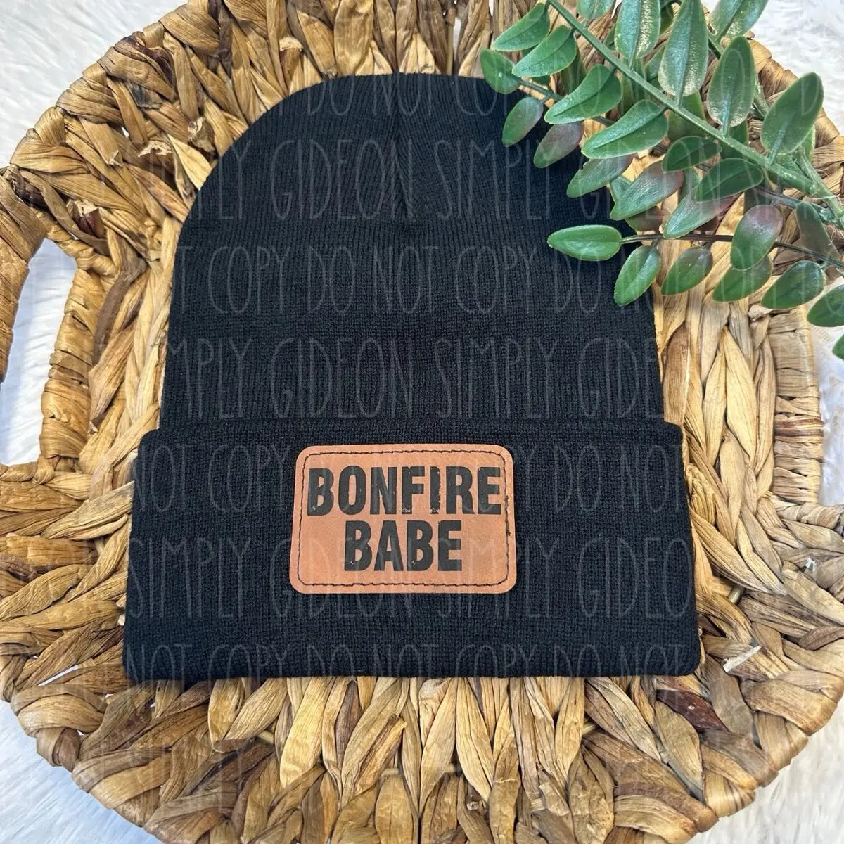 Women's Bonfire Babe Fashion Knit Beanie - Soft Ribbed Cuffed Winter Hat, Cozy for Cold Weather, Cozy Beanie, Warm, Casual
