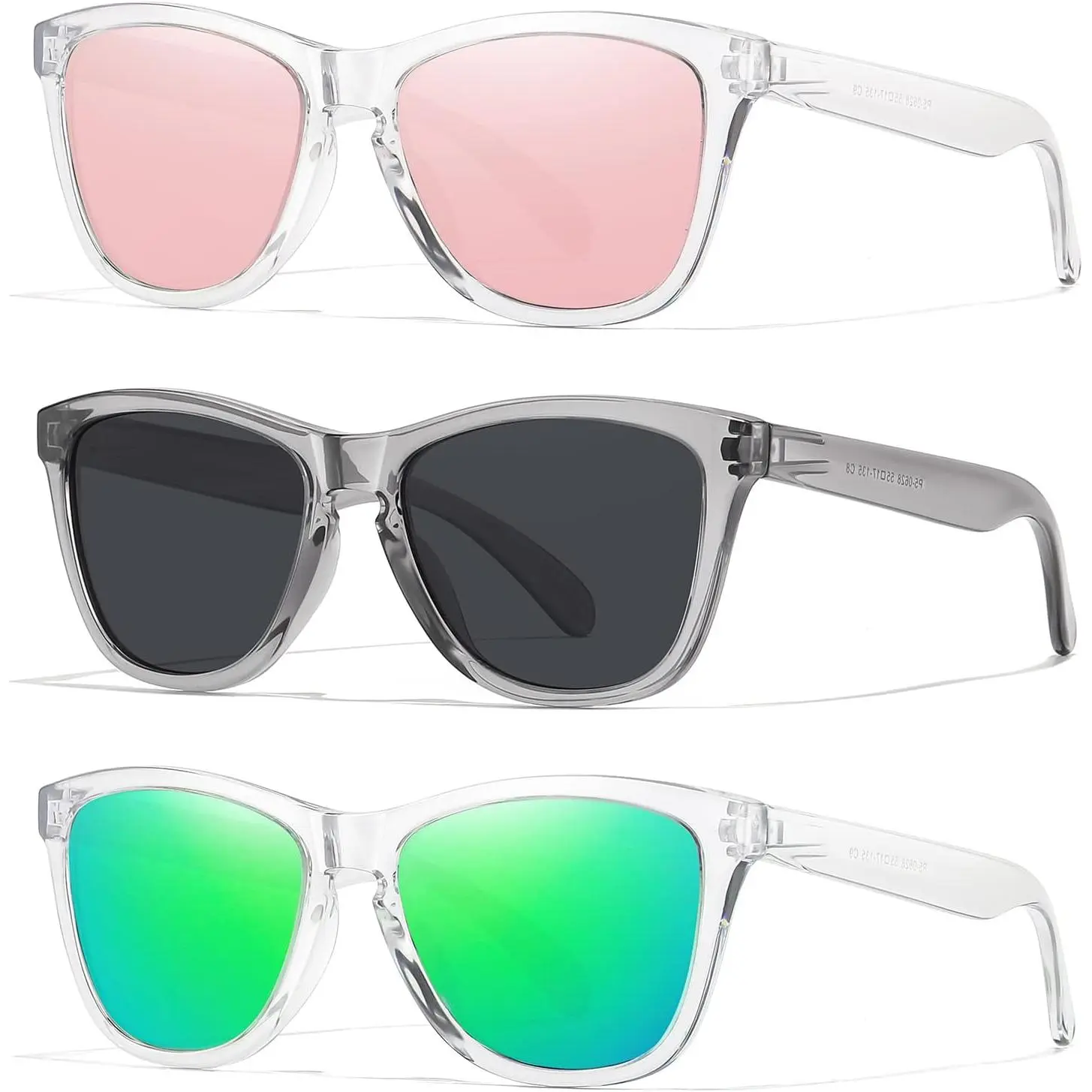 Clear Pink+grey+clear Green