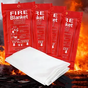 Fire Blanket,  4 Counts Heat-resistant Fiberglass Fire Blanket , Reusable Fire Safety Equipment for Kitchen, Home, School, OfficeSuppression Fire Retardant Blanket for Fireplace Camping，Fiberglass Suppression Flame Retardant christmas sale extravaganza