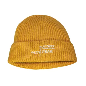 CHUNKY KNIT DIVISION OF FEAR BEANIE- MUSTARD
