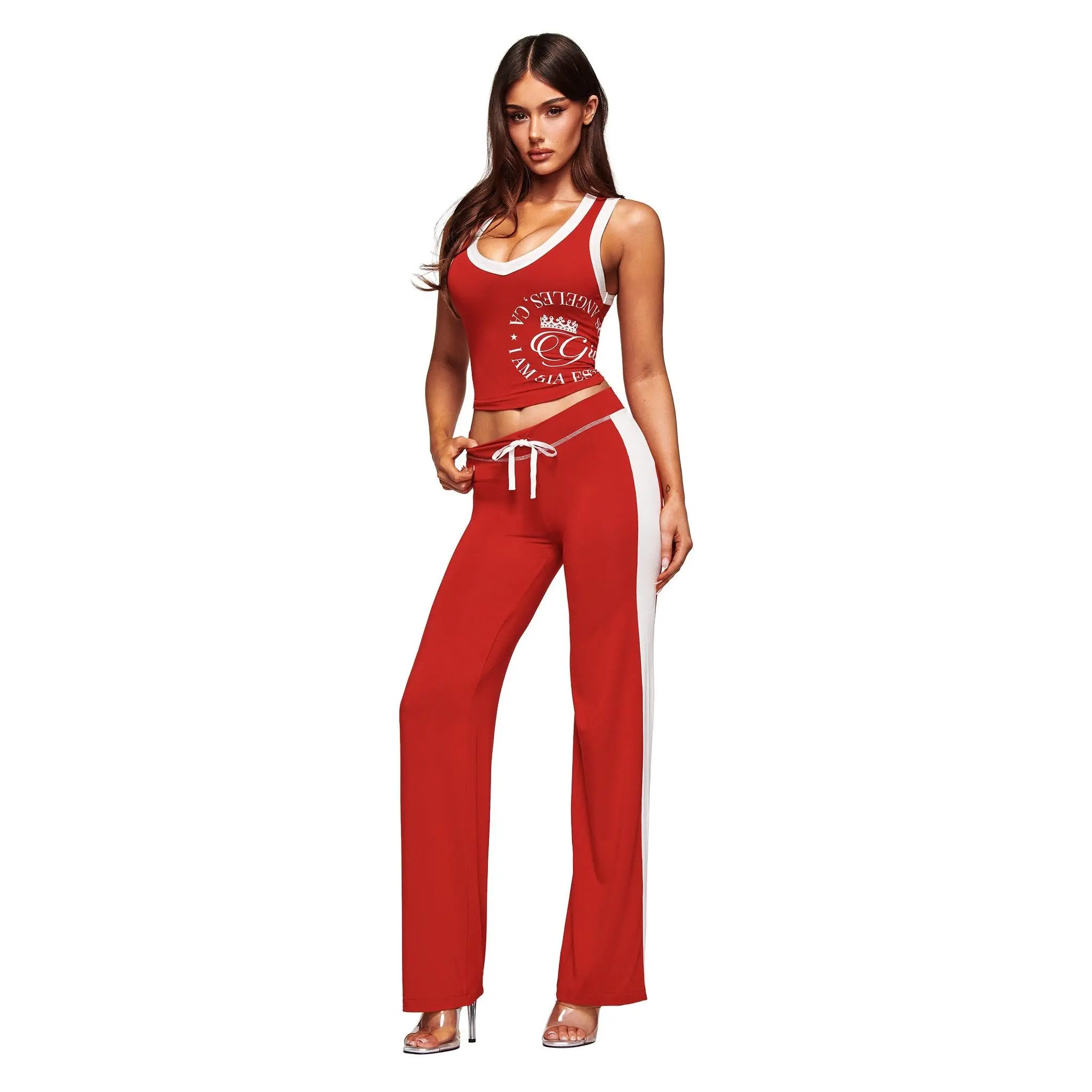 BLARE PANELLED TRACKPANT - RED