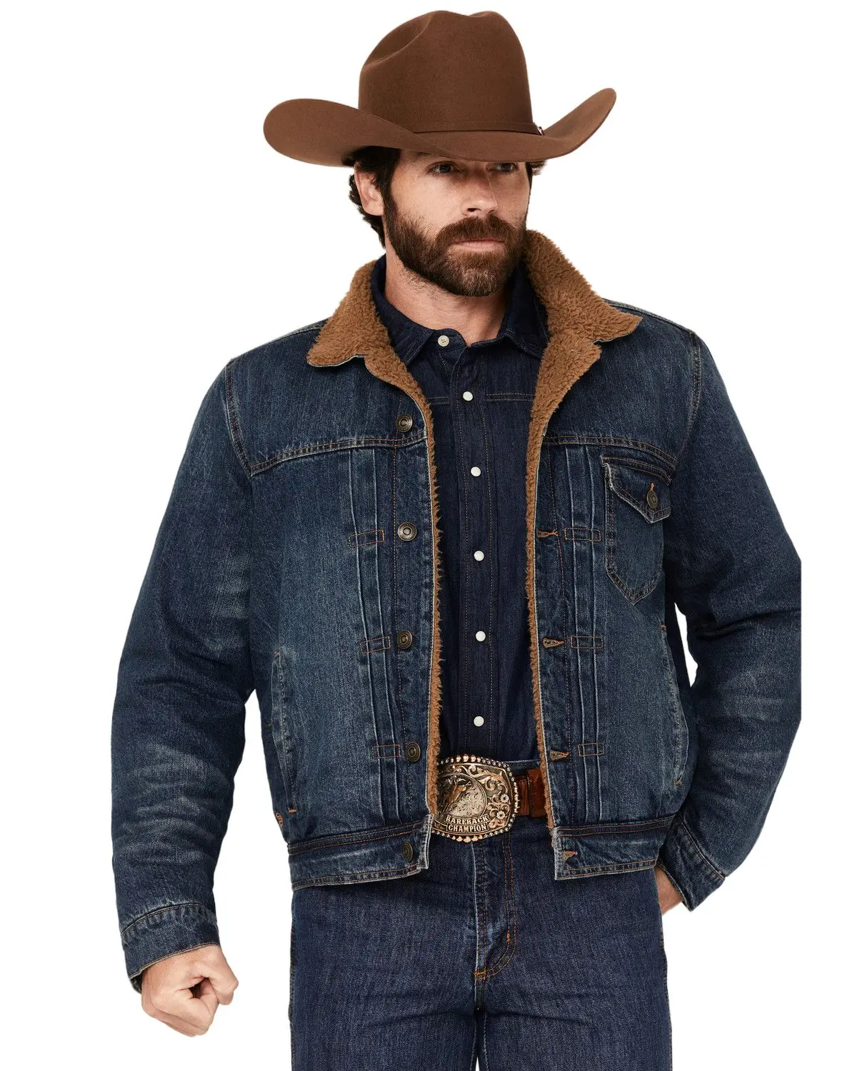 Blue Ranchwear Men's Men'S Clay Sherpa Lined Denim Jacket - Brfa24o11-Ind