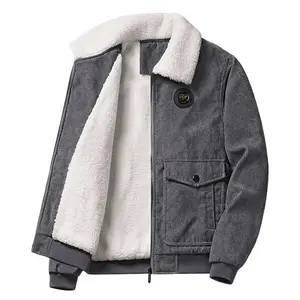 Men's Comfort Corduroy Shirt Casual Style, Durable Fabric, Multiple Pockets, Suitable for Autumn and Winter, Warm Jacket Coat Grey Long Sleeve leather jacket western clothing Menswear Stylish
