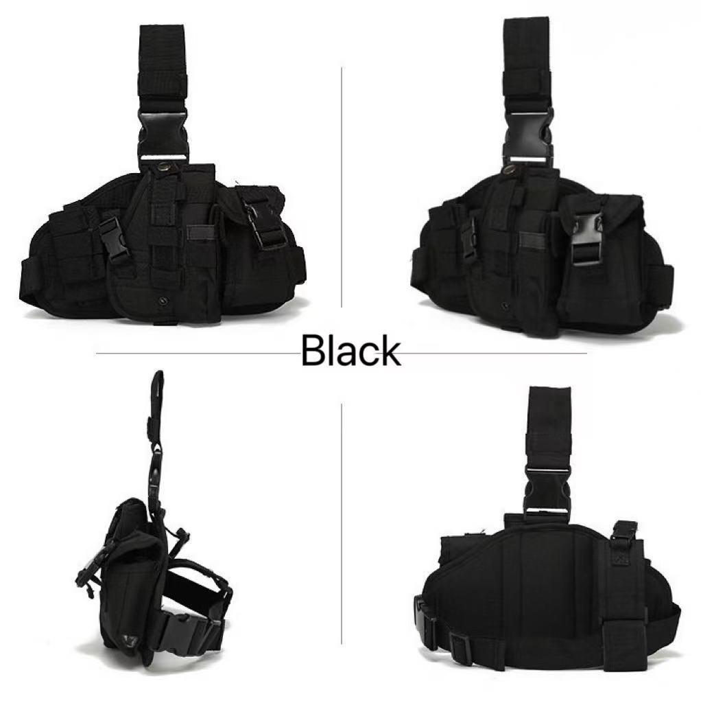 Adjustable Fixed Waterproof Universal Leg Holster, Tactical Leg, Pistol Pouch, Magazine, Durable Nylon Construction, Buckle Closure, Comfortable Design