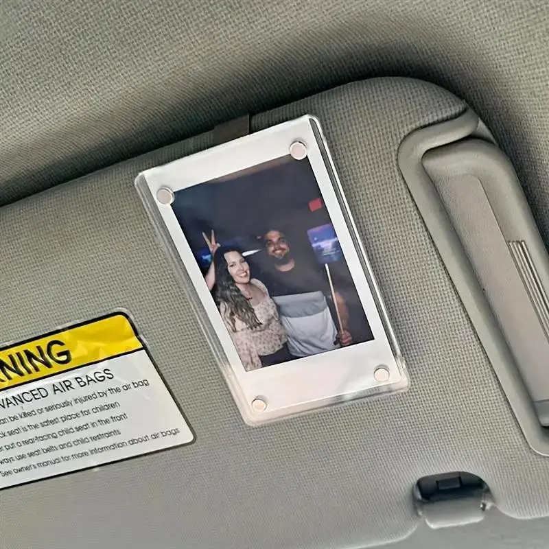 2 Piece Car Picture Holder, Acrylic Magnetic Photo Holder, Personalized Car Accessories, Car Organizers, Car Visor Clip, Family Photos Frame, Car Visor Organizer, Car Organizers And Storage, Car Organization Accessories