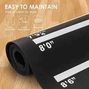 Dartboard Mat | EVA Material, Universal Fit, 4 Throwing Distances, 78.74x11.81 inch, Sound Absorption, Maintenance, Cleaning, Suitable for Bar, Home, Club Entertainment | Black