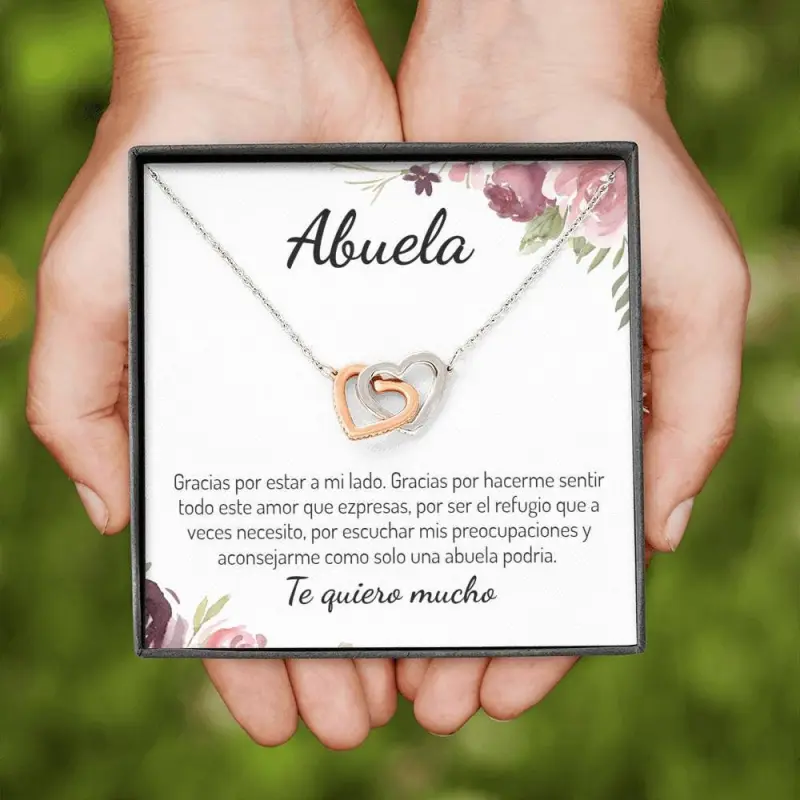 Abuela, Te Quiero Mucho, Infinity Hearts Necklace with Message Card, Abuela Gift, Abuela Necklace, Spanish Grandma Sentimental Gfit