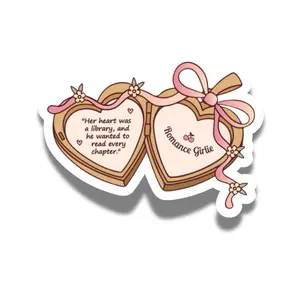 Romance Girlie Locket Decorative Decal - Self Adhesive Scrapbooking Supplies, Glossy or Glitter Finish, Waterproof Bookish Gift
