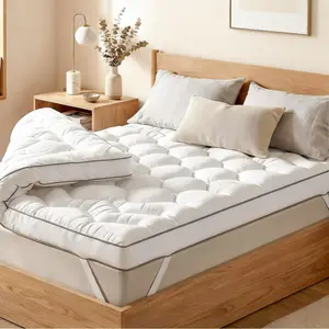 Homkdom 3-4 Inch Memory Foam Mattress Topper Queen Size for Back Pain & Pressure Relif, Luxury Hotel Style Cooling Mattress Pad for Bedroom/Dormitory,Machine Washable and Comfortable forTwin/Full/King Size