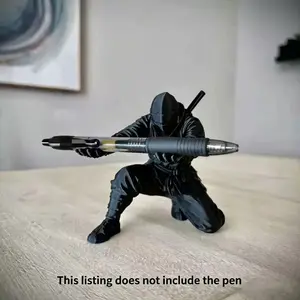 3D Printed Samurai Pen Holder Desk Organizer, Holds Pens Pencils, Dark Ninja Style, Creative Gift for Boyfriend Colleague Friend