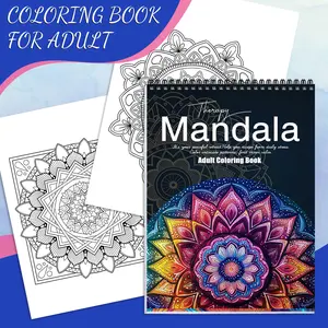 Adult Coloring Book Mandala Series Mindfulness Focus Stress Relief Relaxation Unique Mandala Art 24 Pages High Quality A4 Paper 11.22x8.26 Inches Single Sided Spiral Bound Creative DIY Gift