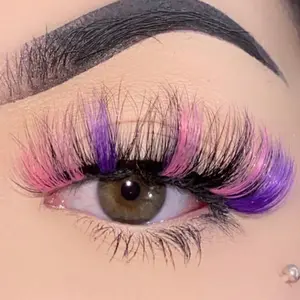 Pink & Purple False Strip Eyelashes