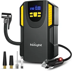 Nilight Tire Inflator Portable Air Compressor 12VDC Car Air Pump 150PSI Digital Tire Pressure Gauge Auto Shutoff Tire Pump for Car SUV Motorcycle Bicycle ATV, Automotive Tire Inflator, Auto Shut-Off